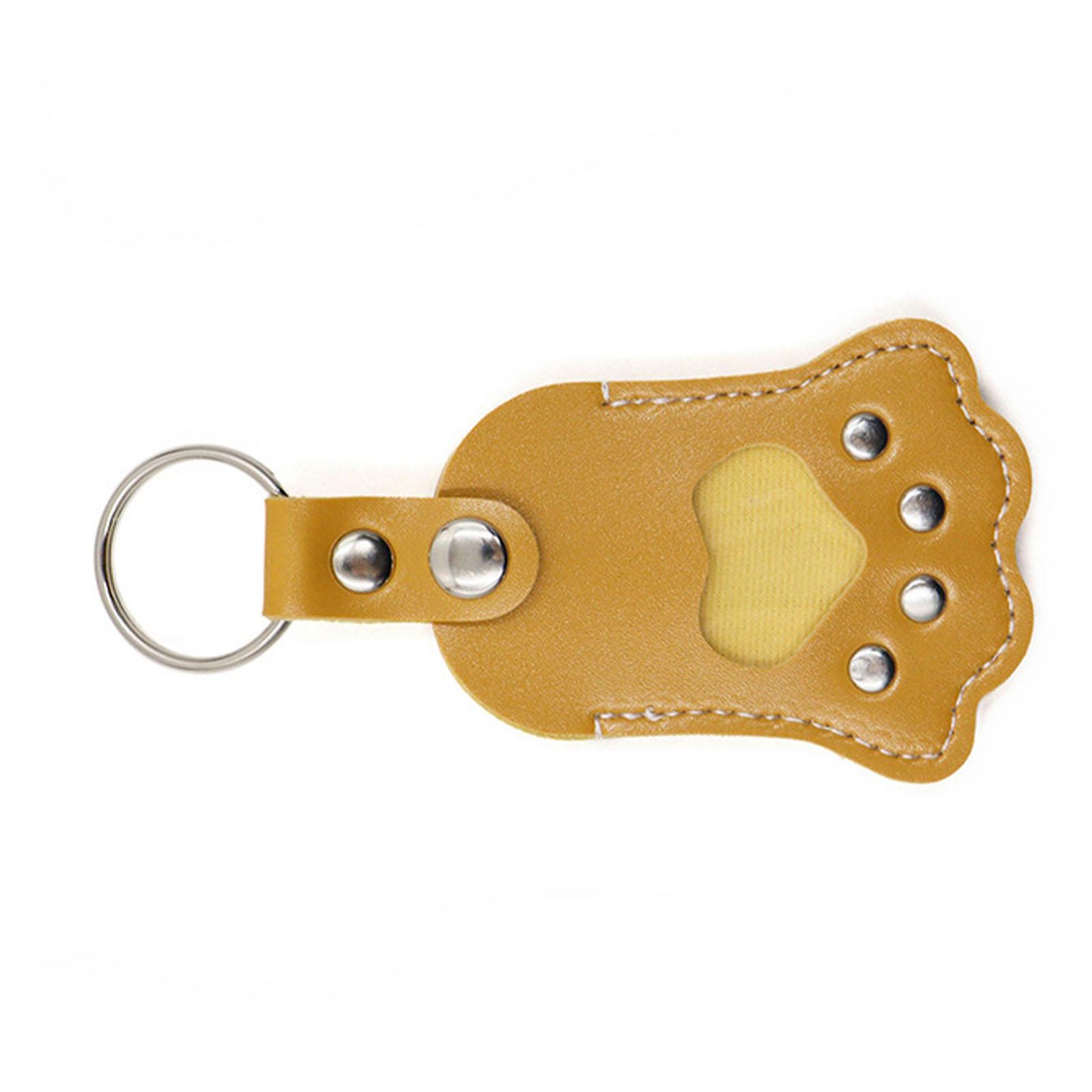 

PU leather Pet Hair Memorial Keychain With Secure Storage Pouch For Cats Dogs Souvenir Personalised Animal Furs Holder жовтий