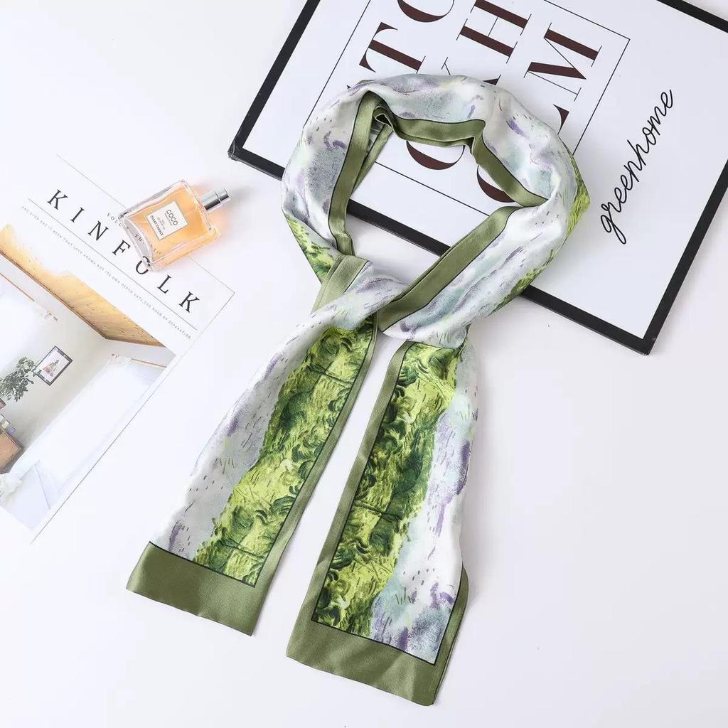 Korean Style Versatile Long Silk Ribbon Scarf