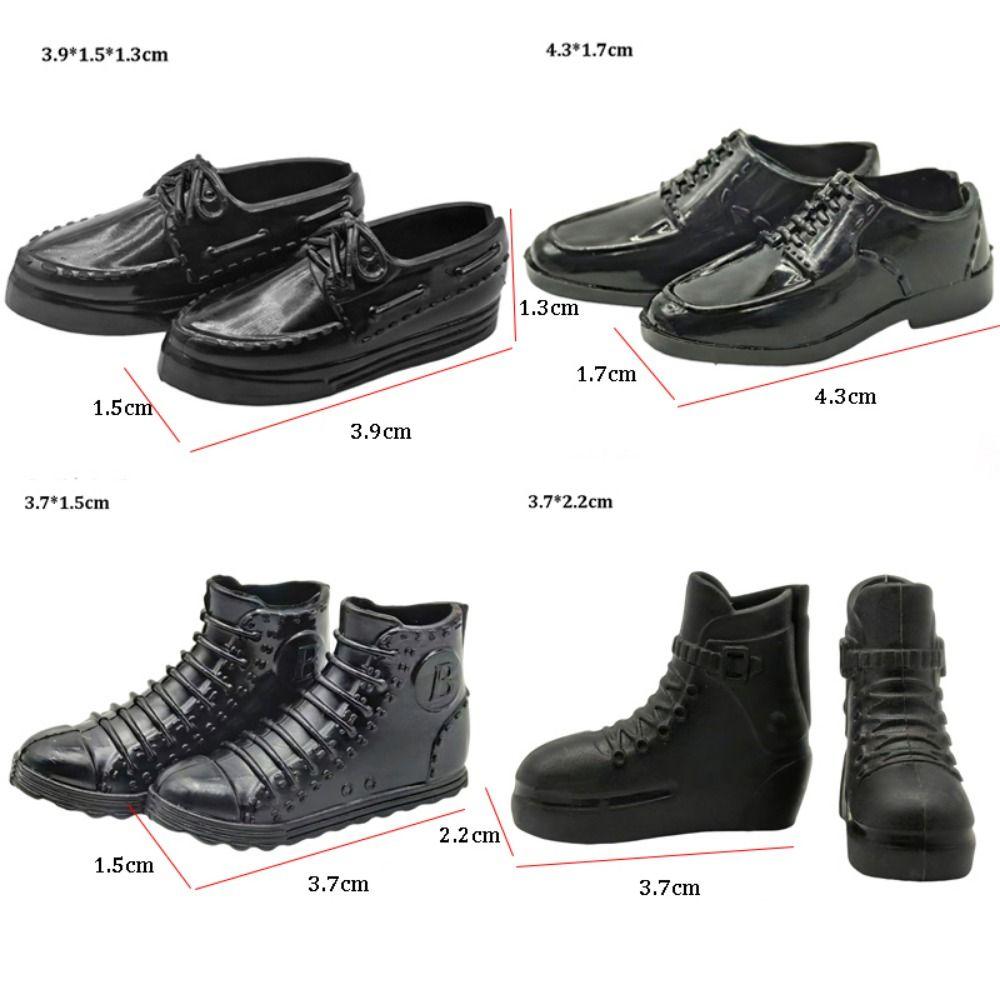 1Pair High Quality Fashion 1/6 Doll Shoes Plastic Multistyles Male Doll Boots Doll Casual Wear Shoes Fit Foot Length 2cm Dolls