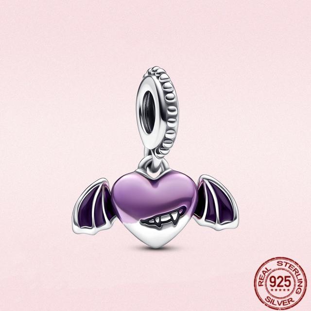 

Серебро 925 пробы, фиолетовый стиль, мама, циркон, сердце, бесконечное очарование, вечные бусины, подходят для оригинального модного браслета, ювелирные изделия своими руками сливовый