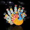 Fashion Enamel Peacock Brooches for Women Unisex Rhinestone Animal Bird Pins Keychain Event Party New Gifts Jewelry Accessories