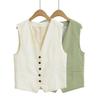 ZARZ Women's European & American Style Linen Vest and Casual Shorts Set