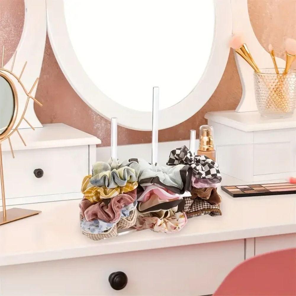 Square Base Acrylic Headband Holder Non-slip Hair Tie Display Rack  Dressing Table