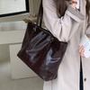 Nicho Senso High-end Retrô Grande Capacidade Commuter Bolsa Tote Bolsa de Axila Bolsa de Ombro Simples com Zíper Mulher