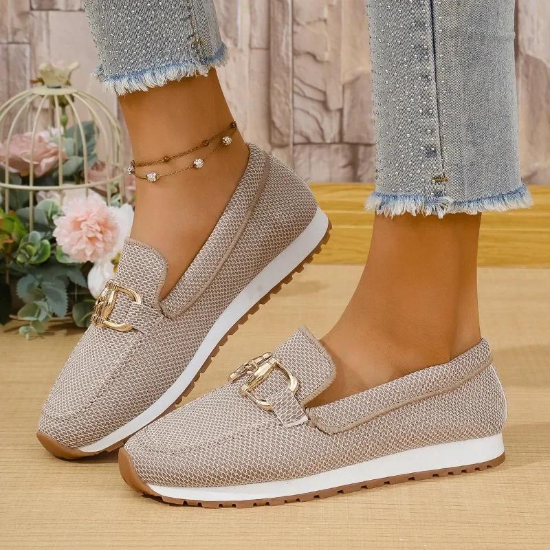 Fashion Women Casual Shoes Fashion Breathable Walking Mesh Flat Shoes Sneakers Women 2025 Gym Vulcanized Shoes White Female Footwear