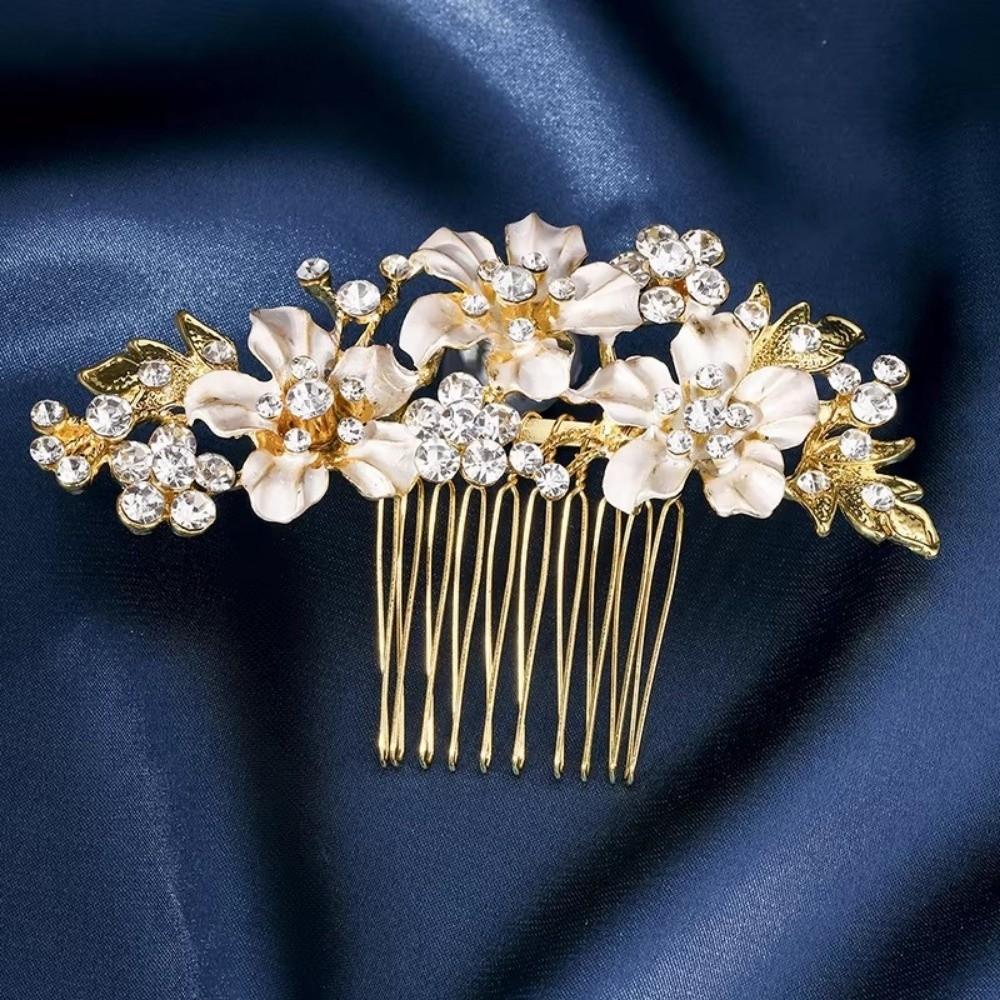 Alloy Bride's Hair Comb Rhinestone Hair Accessories Fashion Flower Hairpin  Festive Gifts