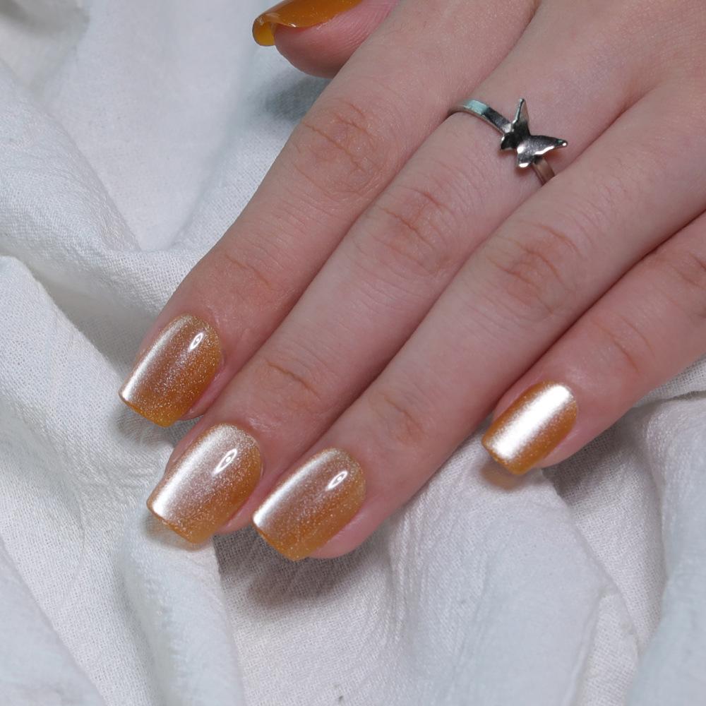 31 Colors Advanced Flash Cat Eye Short Square Press-On Nails - 30PCS Box