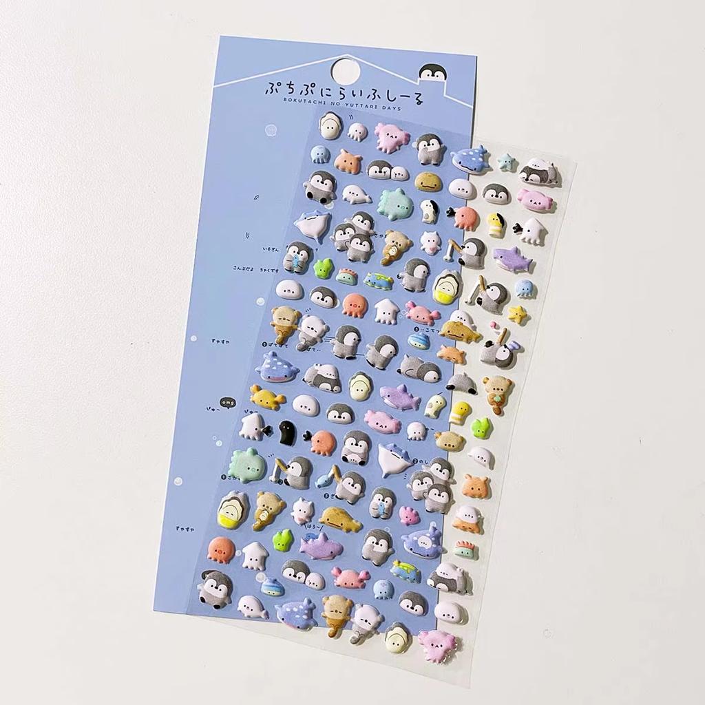 Kawaii Animals 3D Puffy Stickers Cute Cartoon Scrapbooking Sticker DIY Journal Stationery Sticker Deco Aesthetic Art