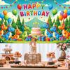 1 Piece. The Birthday Celebration Banner Is Made of Polyester Fiber and Features a Dinosaur Theme On the Back.