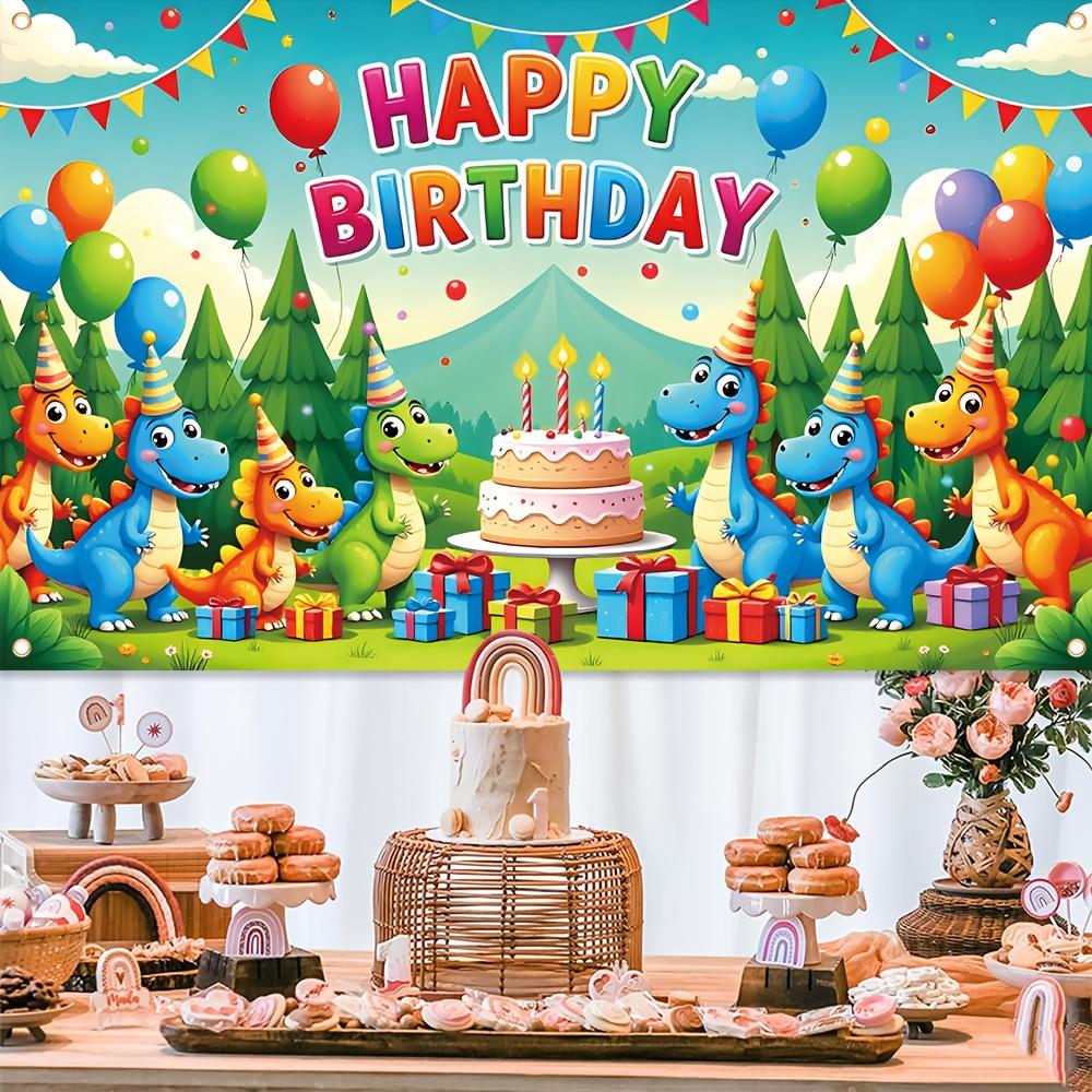 1 Piece. The Birthday Celebration Banner Is Made of Polyester Fiber and Features a Dinosaur Theme On the Back.