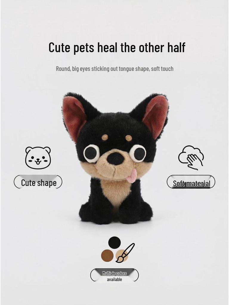Evil Chihuahua Plush Doll - Creative Desktop Pet Ornament & Children's Birthday Gift