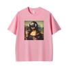 Funny Mona Lisa With Headset Funny Meme Graphic T Shirts Unisex Unisex Casual Cotton Tshirt Fashion Short Sleeve Oversized Tshirts