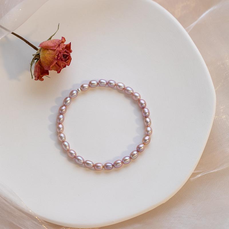 Korean Style Natural Freshwater Pearl Bracelet - Elegant, Colorfast Gift for Girlfriend