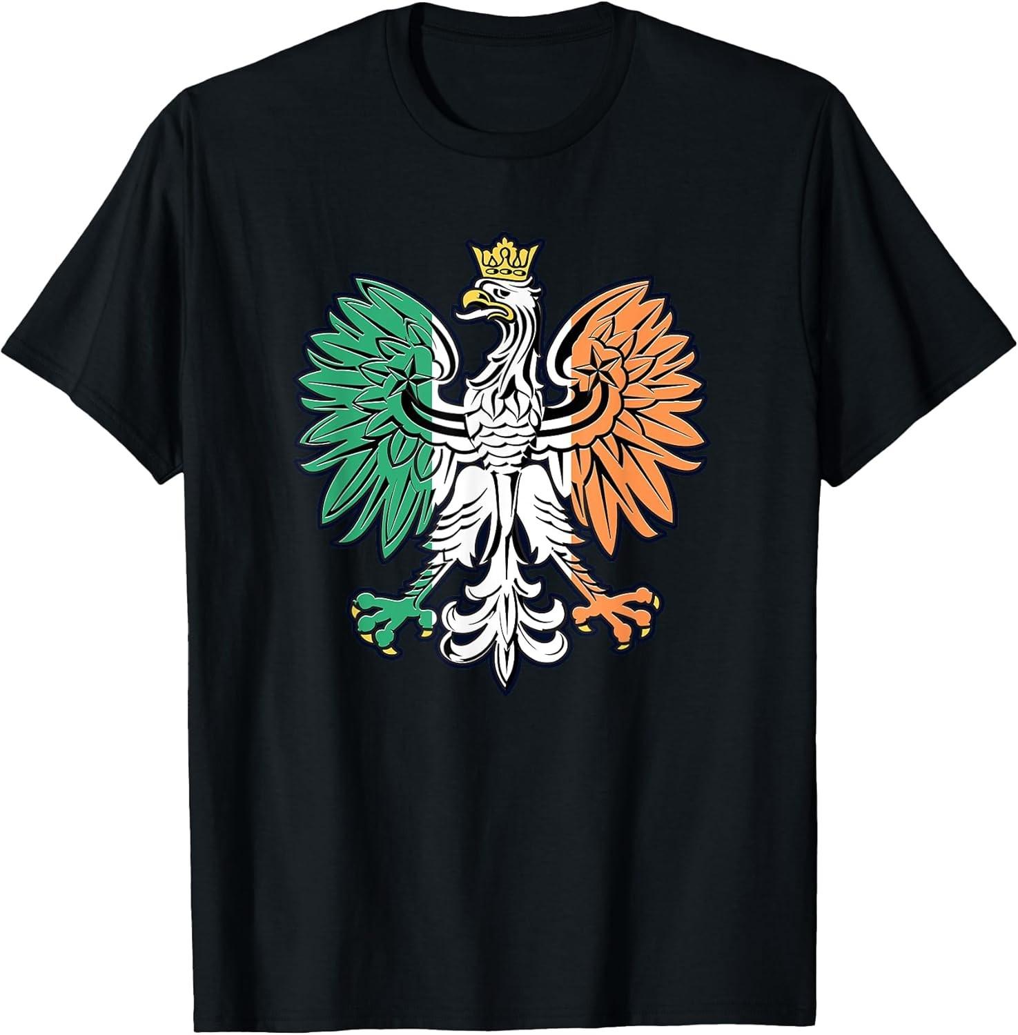 NEW LIMITED Polish Irish Flag Poland Eagle T-Shirt S разноцветный