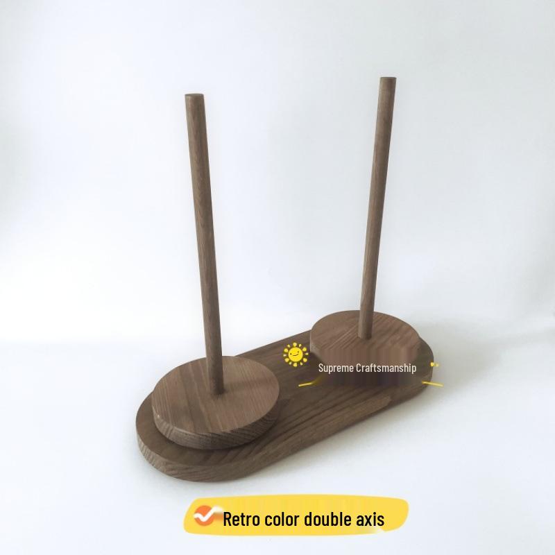 Detachable Solid Wood Yarn Winder: Portable, Lightweight Hand Knitting & Weaving Tool.