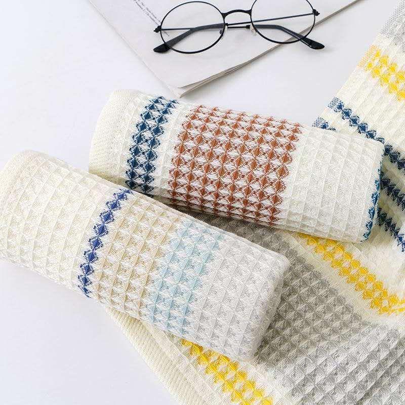 70x140cm Thickened 100%Cotton BathTowel Premium Striped Waffle Towel AdultKids Home super-Soft Absorbent Not Shedding Hair Towel