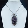 Charoite Handmade Gemstone Pendant, 999 Copper Wire Wrapped Pendant Antique Jewelry, For Engagement Gift