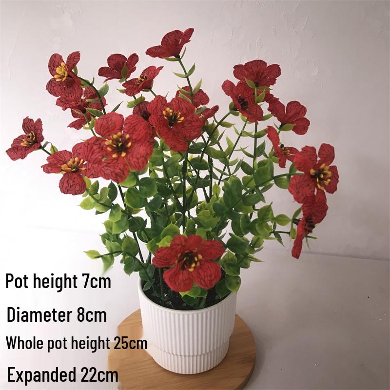 Small Silk Carnation Decorative Flower In Pot for Living Room, Coffee Table, or Dining Table Arrangement