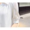 Positive Shoulder Short-sleeved Chiffon Shirt Women's Summer V-neck Blouse Shirt Tops