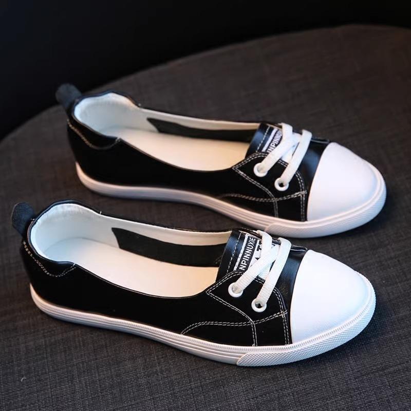 Cowhide version shallow mouth white shoes women's genuine leather summer versatile leisure travel nurse shoes board shoes single shoes
