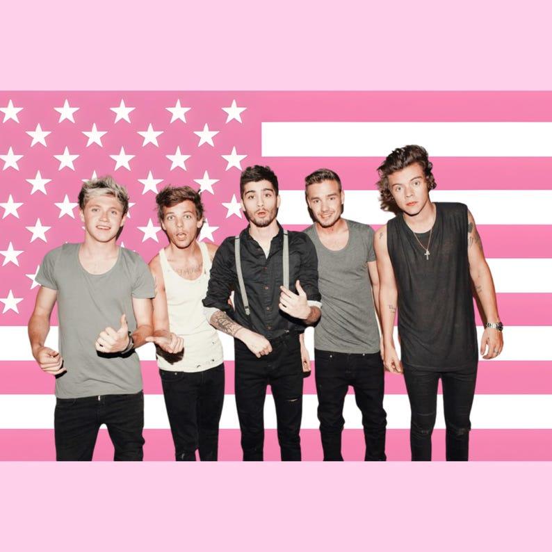 

Pink American flag tapestry 75x100 чорний