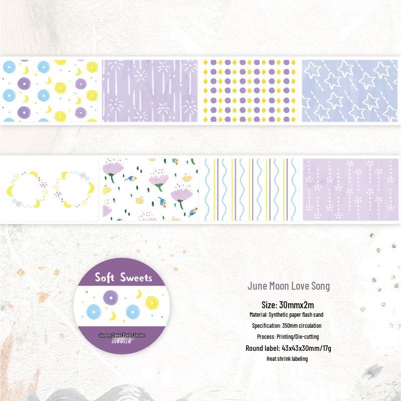 Twilight Sparkle Die-Cut Tape: Sweet Poem & Cloud Pattern for DIY Journal Decoration