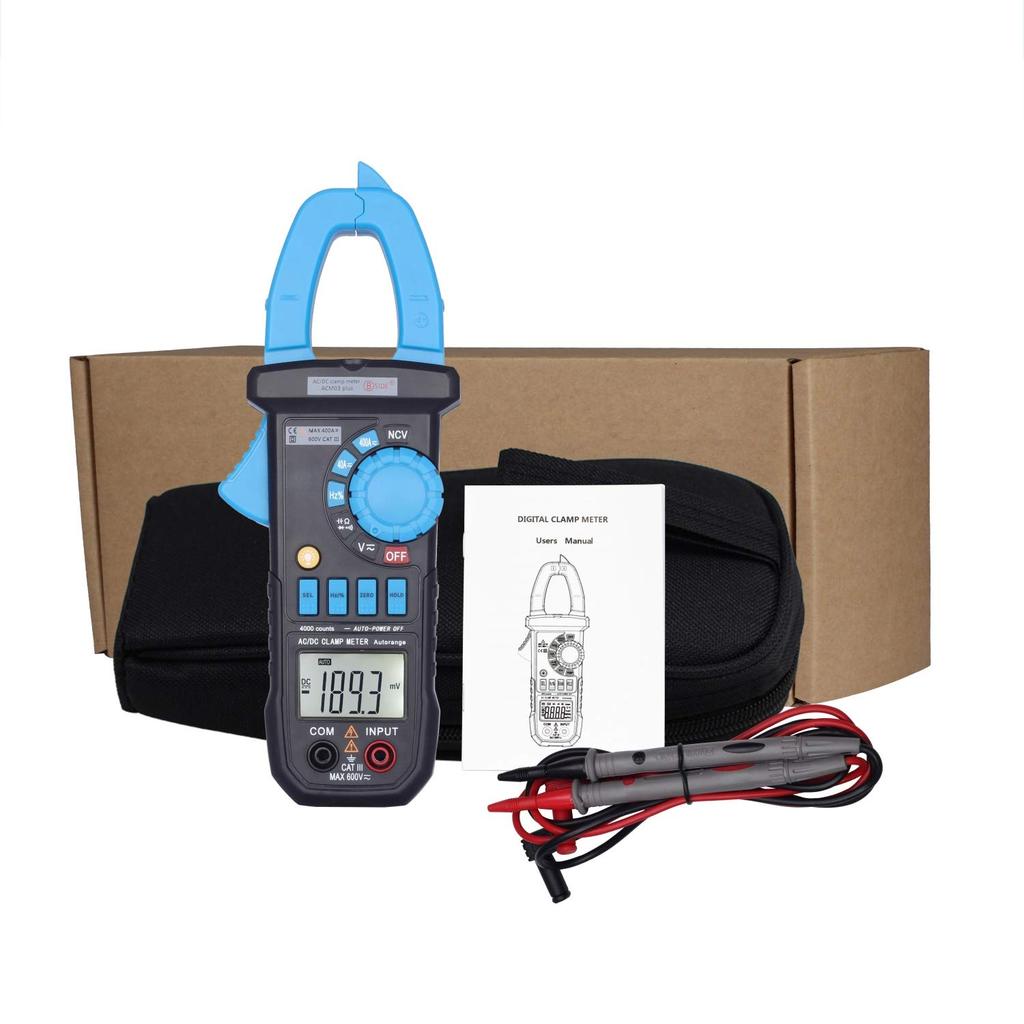 BSIDE ACM03 Plus Digital Clamp Meter Multimeter Auto Range AC/DC Voltage/Current/Resistance/Frequency/Capacitance Tester Blue