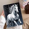 Étui de Tablette Cheval Blanc Galopant Pour iPad Pro 2025 Pro 11ème 10ème 9ème 8ème 7ème 12.9pouces Mini 6 7 Air 4 5 M3 M2 1 2 M4 11pouces Support