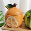 NEW Cartoon Fruit Ceramic Seasoning Jar with Spoon Set Kitchen Supplies Household Seasoning Box Seasoning Bottle