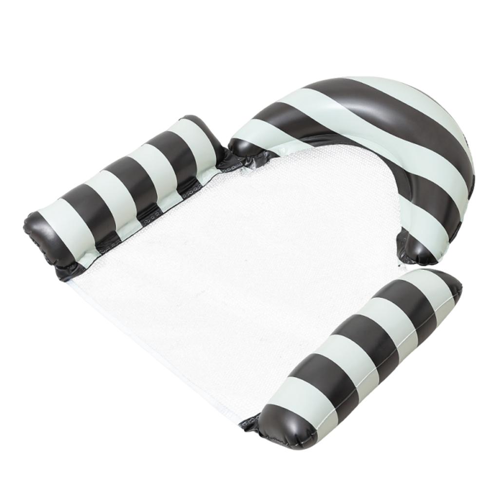 Stripe Pattern Float Air Cushion Leakproof Inflatable Floating Single Seat Thickened Floating Bed for Summer Water Entertainment