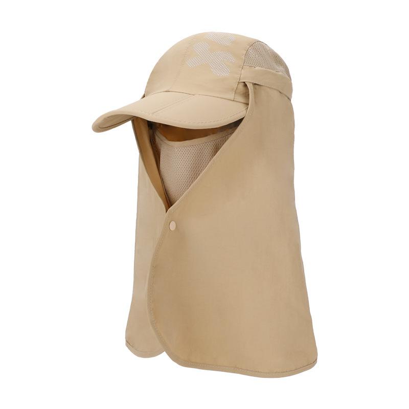Summer large shawl sun hat outdoor quick drying breathable hat women's mountaineering folding baseball cap men's sun protection cap