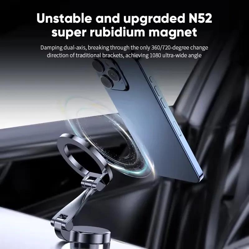 Strong Magnetic Car Phone Holder For iPhone 14 15 16 Android In Car Accesiories Mobile Cellphone Holders Support For Tesla Mount