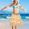 Hawaiian Grass Skirt Costume Set Adults Hawaiian Elastic Skirt Decorations for Luau Party Dress Beach Celebration Carnival