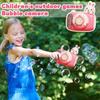 Children's Handheld Bubble Machine Camera Lighting Effect Bubble Machine Fully Automatic Bubble Machine (2 * 30ml Bubble Solution)