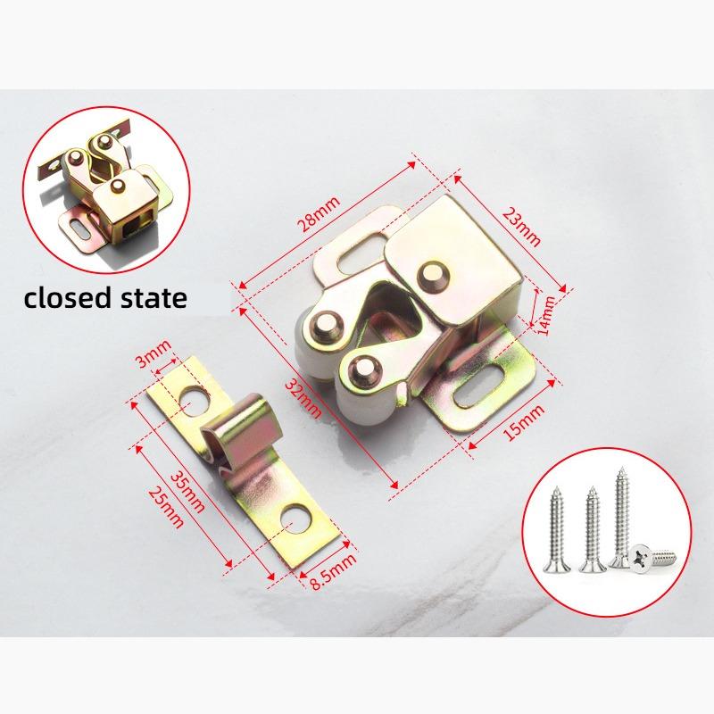 Press The Home Wardrobe Door Buckle Touch The Bead Magnetic Dual Wheel Spring Fixed Lock Buckle Low Foot Cabinet Door Buckle