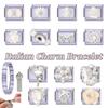 Y2K Purple Series Bow Candy Heart Flower Shiny Italian Charm Links Fit 9MM Stainless Steel Bracelet Girls' DIY Making Jewelry