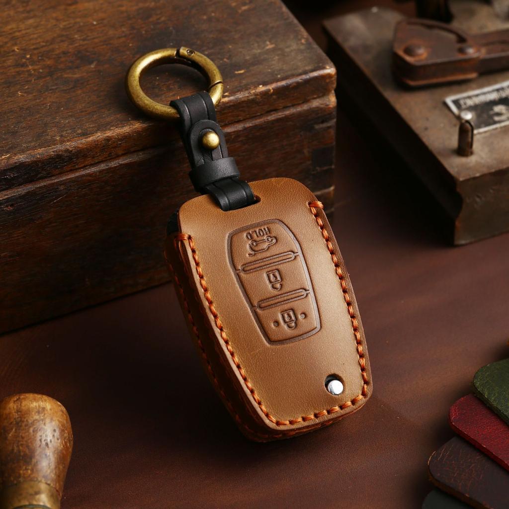 Car Key Cover Is Suitable For Korean Ssangyong Car Special Key Bag Protective Case Buckle Leather