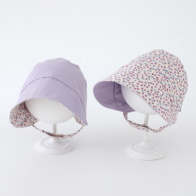 Reversible Floral Baby Sun Hat – Spring/Summer Wide Brim Bucket Hat for Girls