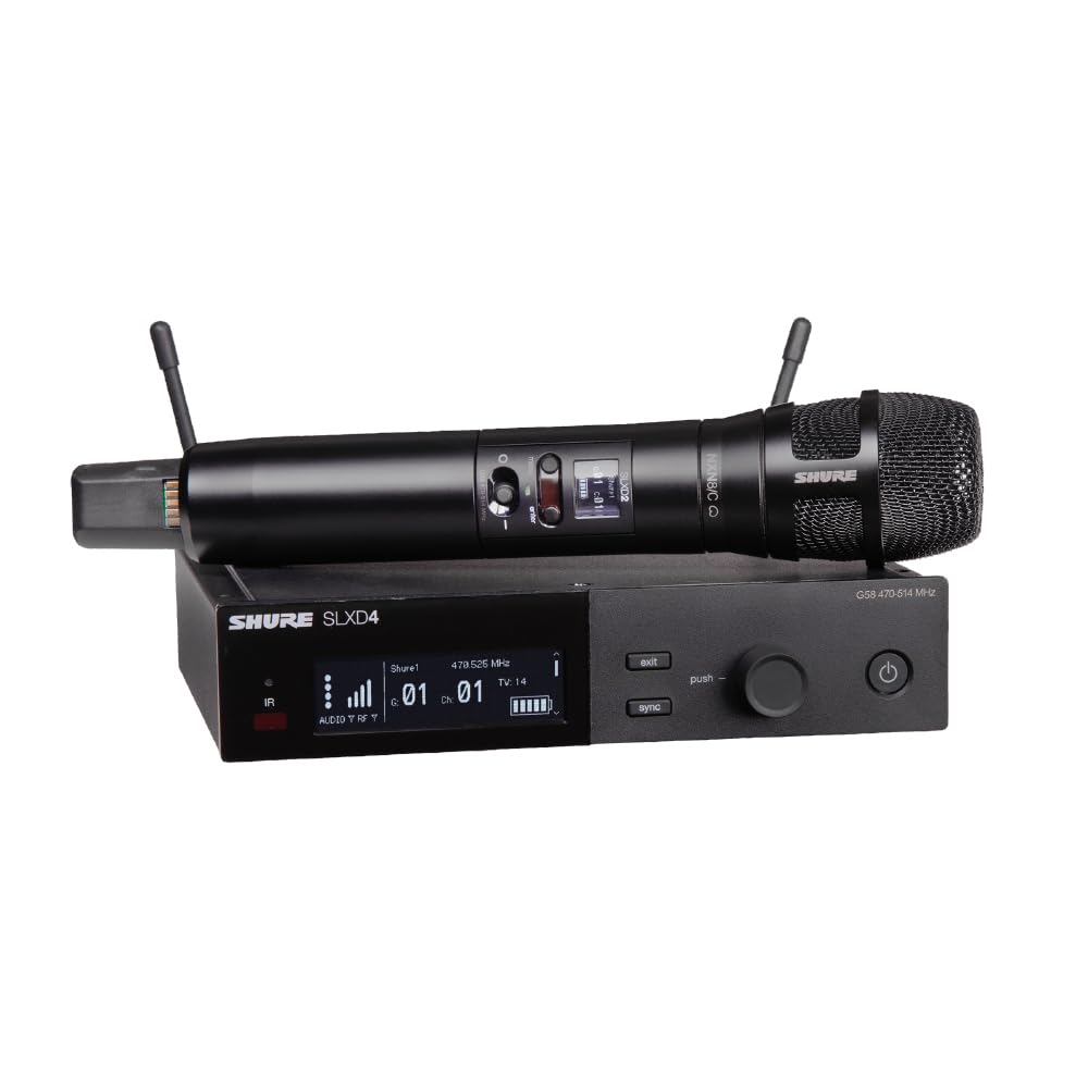 Shure Wireless System with Nexadyne Handheld Dynamic Microphone Up To 10 Simultaneous Cardioid Professional Noise Easy Vocal Live Content Includes 2