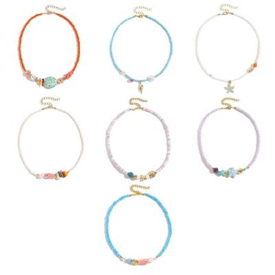 Elegant Beach Jewelry Ocean Themed Necklace Neck Chain with Unique Charm Beads Design for Casual Gatherings