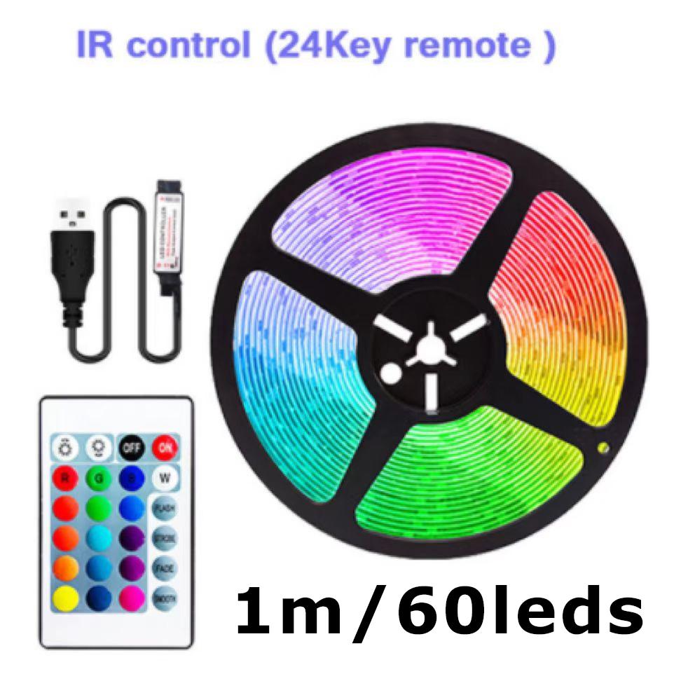 

Светодиодная лента USB 5 В 1 м 2835 RGB-подсветка, гибкая светодиодная лента для подсветки экрана телевизора, декоративная диодная лента 0-5W&1m