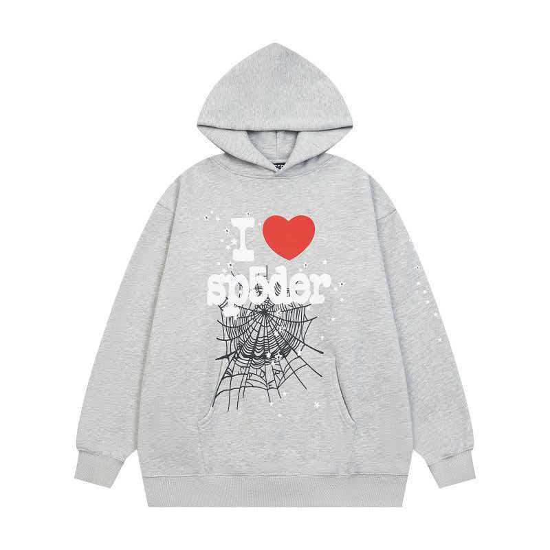 Sp5der High Version Web Print Hoodie: Trendy American Fit for Men