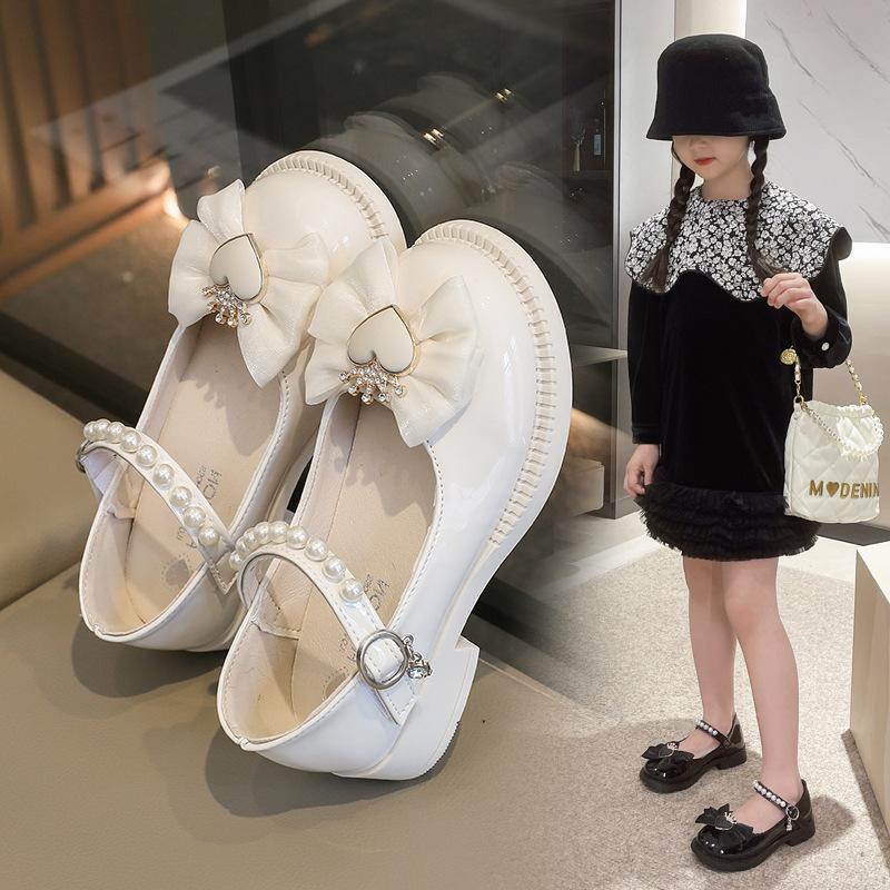 Mode Mädchenschuhe Weichsohlige Prinzessin Schuhe Rutschfeste Kinder Lederschuhe Einfache Mädchen Lederschuhe