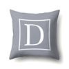 Polyester Pillow Case Gray Base Literary Home Car Decoration 26 English Letter Cushion Car Cushion Cover