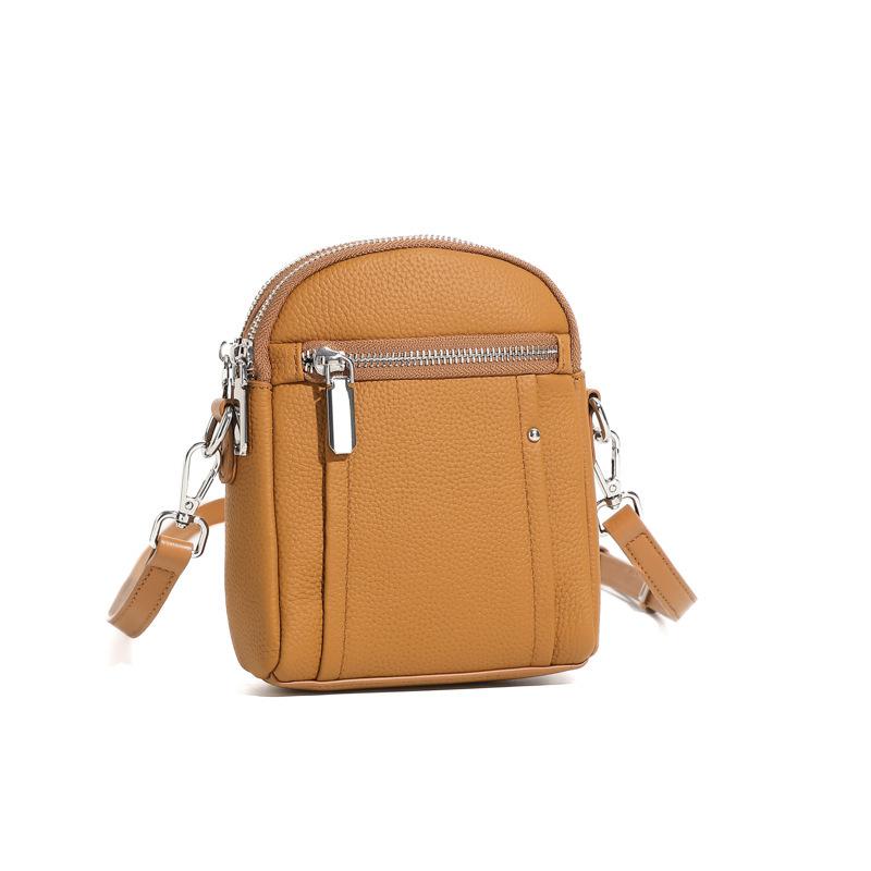 Temperament First Layer Cowhide Oblique Span Bag Mini Women S Bag Small Bag Versatile Fashion Mobile Phone Shoulder Bag 14*7*18