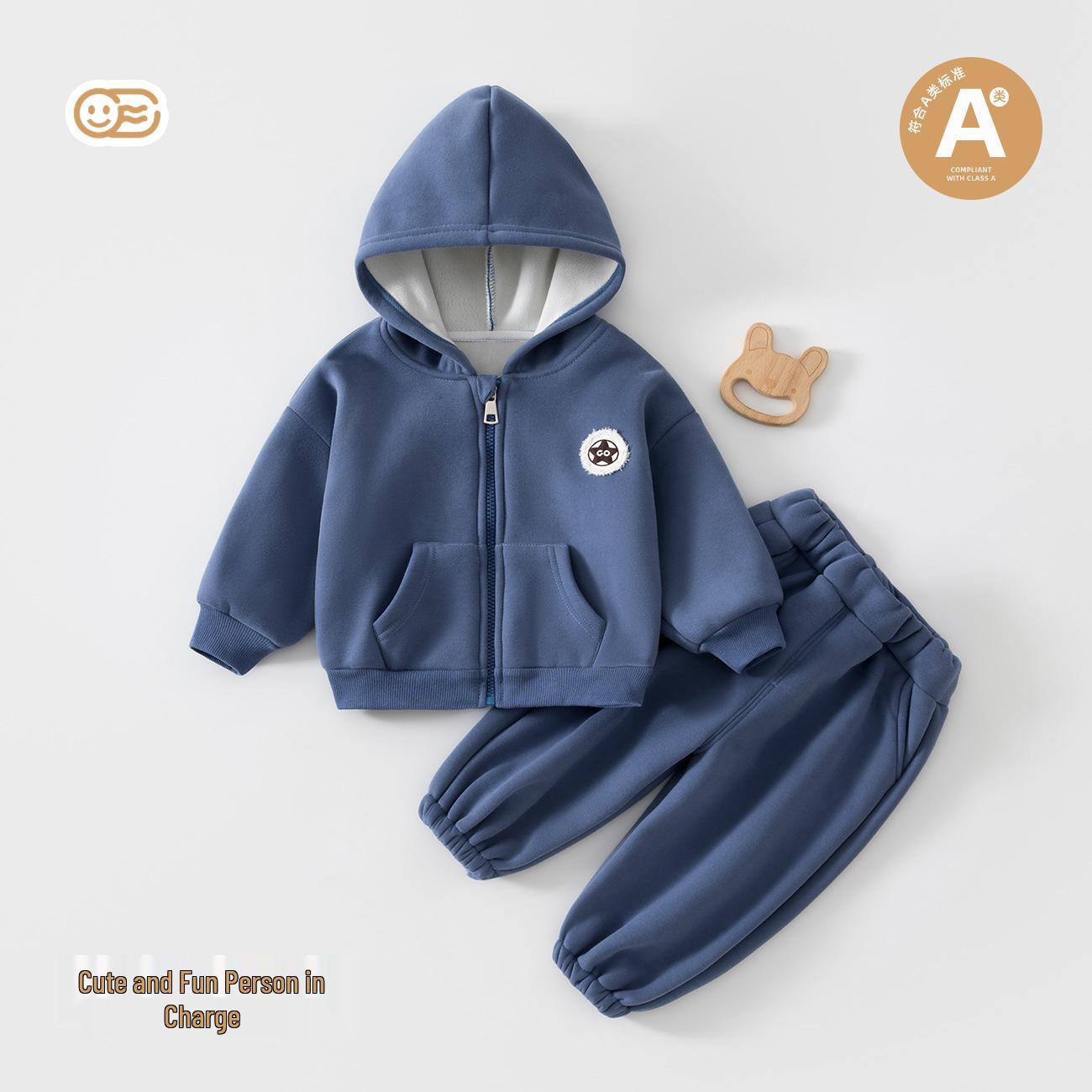 Girls & Boys Two-Piece Casual Set: Autumn/Winter Baby Clothes with Long Pants 80