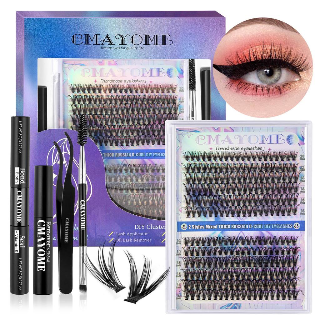 European & American Style Natural Fluffy False Eyelash Set, Single Cluster, Large Capacity Eyelash Extensions
