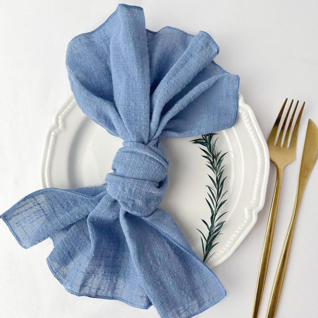 50pcs Cloth Napkins 100% Cotton  Gauze Fabric 30x30cm For Wedding Party Birthday Tea Towel Table Baby Shower Christmas Napkins