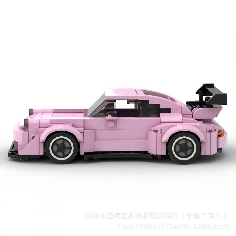 Beliebter MOC Kleinteile Rosa Sportwagen Bausteine Pädagogisches Zusammengebautes Modell Geschenk