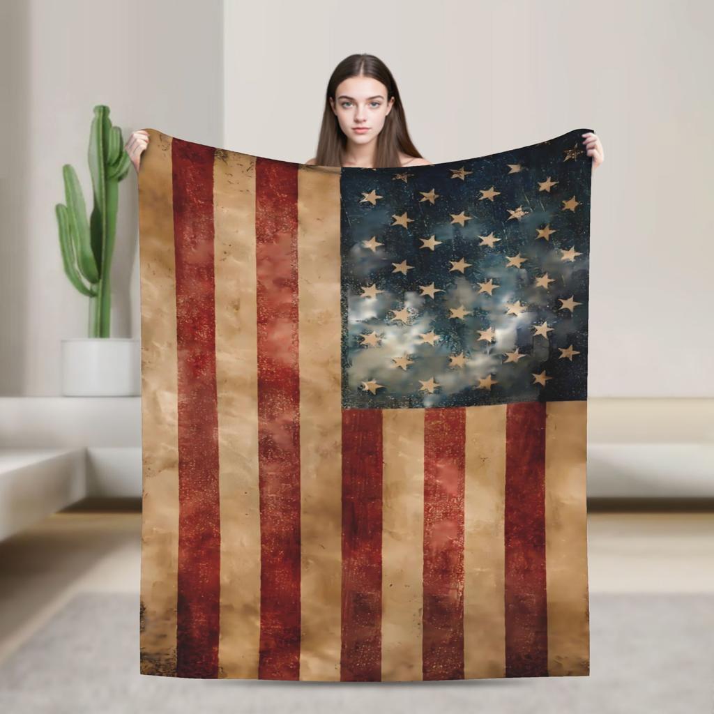 American Flag Blankets Quality Warm Throw Blanket Spring Airplane Travel Couch Chair Street Trend Bedspread